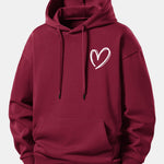 Heart Print Relax Fit Hoodie