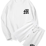 Letter Print Crew Neck Sweatshirt & Shorts