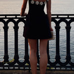 Margovil 3D Floral Neck Backless Mini Cami Dress