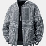 Paisley Print Baseball Jacket