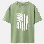 American Flag Print Drop Shoulder Oversize T-Shirt