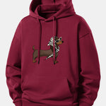 Headscarf Dachshund Print Relax Fit Hoodie