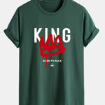 Regular Fit Crown King Print Cotton T-Shirt