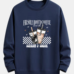 Freshly Boo’d Coffee Halloween Print Relax Fit Sweatshirt