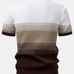 Striped Gradient Knitted Polo Shirt
