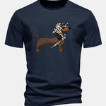 Regular Fit Headscarf Dachshund Print Cotton T-Shirt