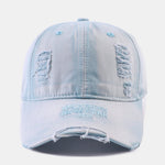 Solid Color New York Embroidery Cotton Washed Distressed Baseball Cap
