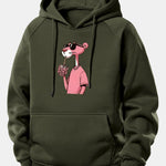 Pink Panther Print Drawstring Hoodie