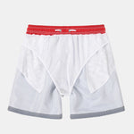 3 Pieces Vertical Striped Drawstring Swim Shorts