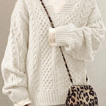 Knitted Pattern Casual Knit Sweater