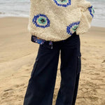 Casual Street Circle Pattern Loose Sweater