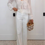 Romantic Lace Tie Sheer Chiffon Top