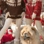 Christmas Fireplace Patterned Cardigan with Fur