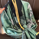 Chic Printed Contrast Color Silk Imitation Warm Shawl&Scarf