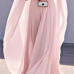 Cape Gauze Pleated Split-Joint Square-Neck Evening Dresses Maxi Dresses