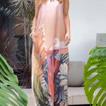 Loose Sleeveless Figure Pockets V-Neck Maxi Dresses