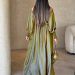 Loose Solid Color Long Sleeves Maxi Dresses