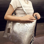 Original Solid Color Shiny Tote Bag