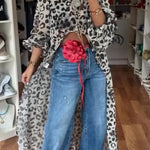 Tanya Lace Pattern Mock Neck Balloon Sleeve High Low Maxi Top