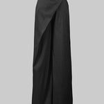 High Waisted Loose Asymmetric Solid Color Split-Joint Suit Pants Trousers