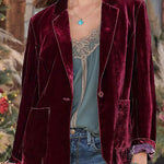 Gold velvet crop top small suit jacket