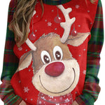 Fun Printed Sleeves Round Neck Pullover Long Sleeve Sweatshirt