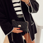 Solid Color Piping Woolen Coat