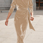 Celebrities Elegant Solid Strap Design V Neck Princess Dresses