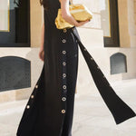Loose Sleeveless Hollow Split-Joint Split-Side Streamer Deep V-Neck Vest Outerwear