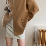Oversized Open Collar Cardigan