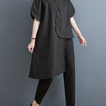 Irregular Clipping Solid Color Lapel Shirts Tops