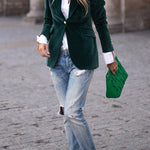lapel one button blazer