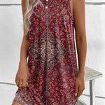 Sleeveless Printed Ethnic Fashion Dress