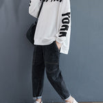 Stylish Letter Print Round-Neck Sweatshirt