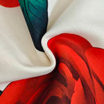 Long Sleeves Loose Flower Print High Neck 1 Piece Cape