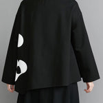 Original Loose Flower Printed Round-Neck Long Sleeves T-Shirt Top