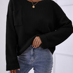 Pocket Oversized Knitted Pullover Sweater