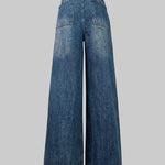 High Waisted Straight Leg Gradient Split-Joint Jean Pants Bottoms