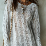 Retro Cable Knit Crew Neck Mini Dress