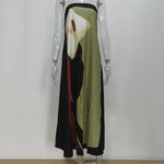 Loose Plus Size Printed Split-Joint Tube Maxi Dresses