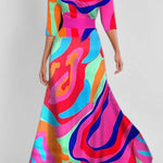 Temperament waist slim fit V-neck long sleeve dress