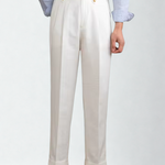 NAPOLI PLEATED COASTAL TROUSERS - White