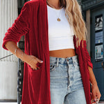 It's Just A Crush Pocketed Velvet Blazer