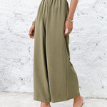 Simple Wide Leg Loose Elasticity Casual Pants Bottoms