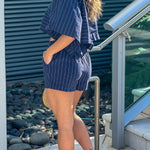 NAVY STRIPED TOP AND SHORT PANTS SET Regular price