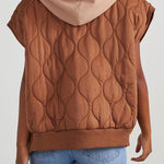 Fall and Forever Zipper Pocket Hooded Quilted Cotton Vest
