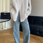 Oversized Open Collar Cardigan