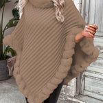 Elara ��� Faux Fur Trim Knit Poncho