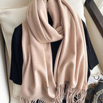 Solid Color Tasseled Scarf Scarfs&Hats