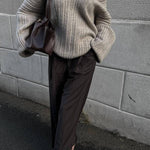 Fashionable Irregular Collar Loose Casual Knitted Sweater